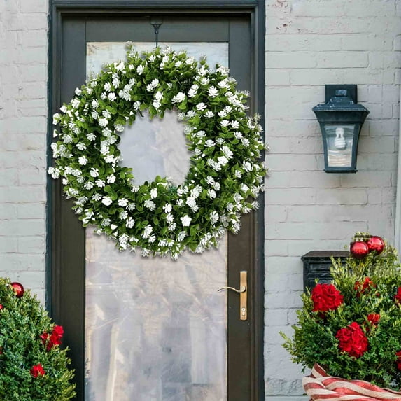 CxhicLuv Large Summer Wreath Plastic Leaf Decor with Vibrant Patterns for Gates Doors Spring Christmas Ideal for Hosts Fade-Resistant & Durable 16.9x16.9 inches