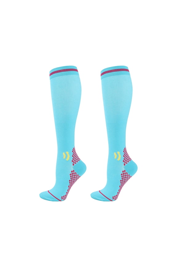 Leisure Sports Long Socks Breathable, Compressive, Durable – Outdoor Compression Socks for Running, Fitness, Hiking, Ideal for Men, Women, Athletes with Active Lifestyles, Light Blue