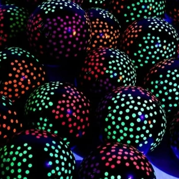 CxhicLuv Luminous Star and Dot Balloons, Neon Party Decorations, 5-Pack Glowing Balloons for Birthday, Anniversary & Wedding, Indoor/Outdoor Party Décor, Glowing in the Dark