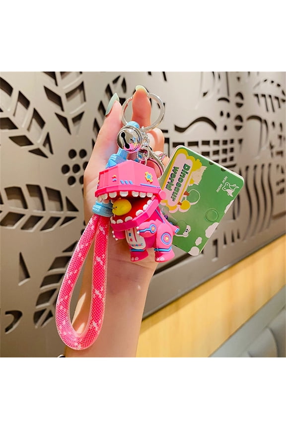 Mechanical Dinosaur Keychain, Playful PVC & Metal Car Key Pendant, Unique Dinosaur Keychain for Boys, Fun Keyring, Fashionable Bag Accessory, Perfect for Car Keys, Bags, and Wallets