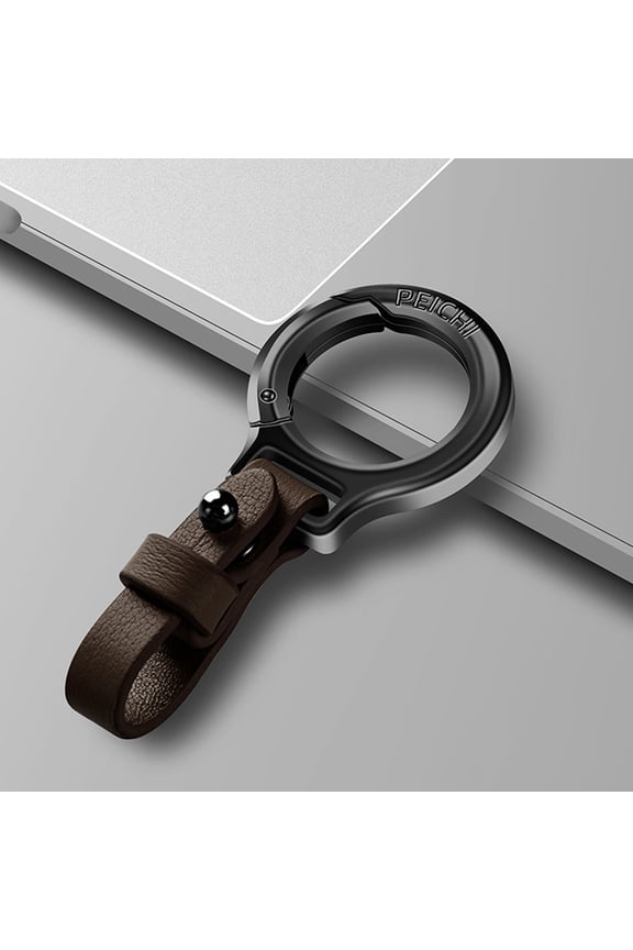 Men's Car Keychain, Alloy and Cowhide Material, Lightweight for Waist Hanging, Anti-Scratch and Durable, Ideal for Father's Day and Work, Organizes Keys Easily