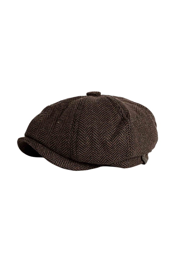 Men's Vintage Beret Hat 21.7-22.8 Inch Breathable, Retro, Sunshade – Octagonal Newsboy Cap for Outdoor Activities, Ideal for Driving, Hiking, Suitable for Fashion Enthusiasts, Coffee