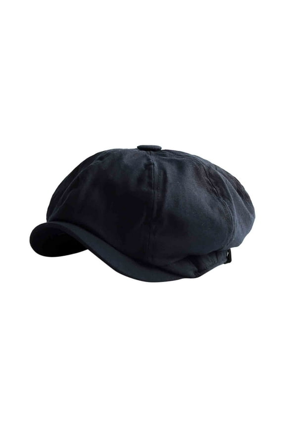 Men's Vintage Beret Hat 24-24.8 Inch Washed, Sun-Protective, Breathable – Octagonal Newsboy Cap for Outdoor Use, Ideal for Running, Hiking, Daily Wear, Suitable for Men, Outdoor Fans, Black