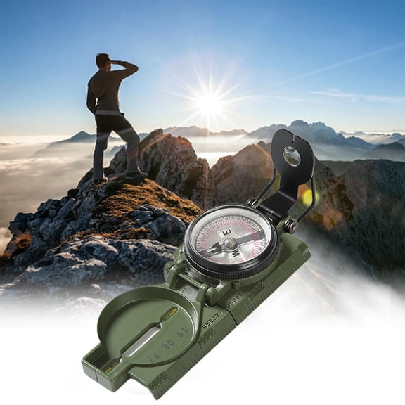 CxhicLuv Military Navigation Compass 2.9×2.2 Inch High-Accuracy, Aluminum Alloy – Hiking Camping Sighting Tool, Ideal for Outdoor Adventures, Exploration, Perfect for Hikers