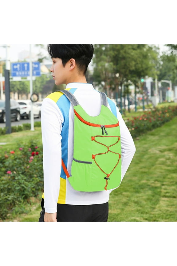 Mountaineering Backpack 15.4×20.6×5.5 Inch Nylon, Lightweight, Waterproof – Foldable Cycling/Hiking Bag, Ideal for Climbing, Daily Trips, Suitable for Hikers, Cyclists, Green