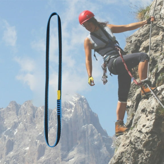 CxhicLuv Outdoor Safety Belt, 23.6×0.6 Inch Climbing Flat Strap – High-Strength, Abrasion-Resistant, Lightweight – Suitable for Climbing, Rappelling, Mountaineers, Workers, Blue