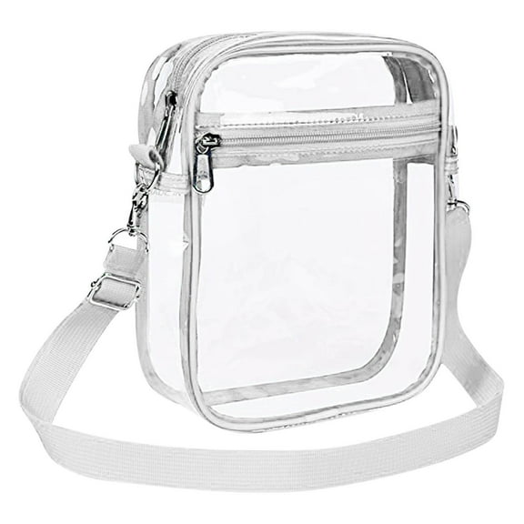 CxhicLuv PVC Transparent Chest Bag 9.1×7.1×2.8 Inch Large-Capacity, Clear, Adjustable – Stadium-Approved Crossbody Bag with Long Strap, Ideal for Football Matches, Suitable for Adults