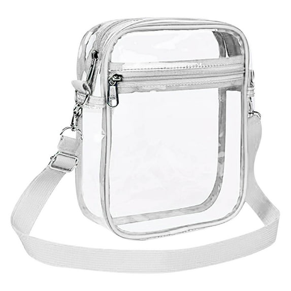 CxhicLuv PVC Transparent Chest Bag 9.1×7.1×2.8 Inch Large-Capacity, Clear, Adjustable – Stadium-Approved Crossbody Bag with Long Strap, Ideal for Football Matches, Suitable for Adults