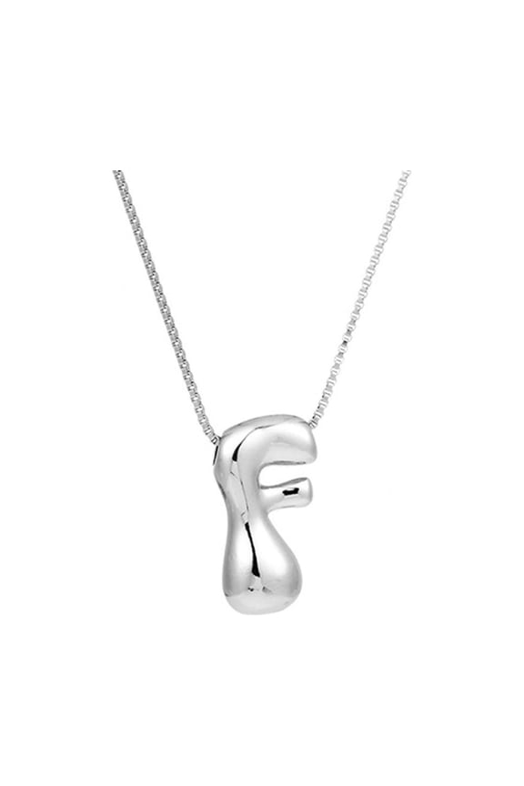 Personalized Silvery Initial Letter Necklace, Custom Jewelry for Women, Elegant Alloy Pendant for Mother, Christmas Gift for Her, Ideal for Special Occasions & Birthdays