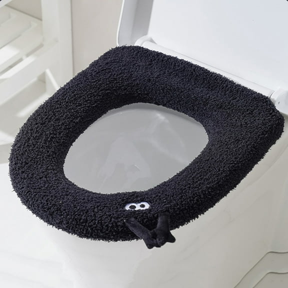 CxhicLuv Plush Toilet Seat Cushion for Winter, Thickened Washable Toilet Seat Cover with Handle, Soft Fleece for Cold Weather Comfort, Universal Fit for Bathroom Use, Cozy & Reusable