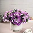 thumbnail image 1 of CxhicLuv Protection Artificial 5-Fork Tricolor Violet Wildflower, Silk Flowers for Outdoor Christmas Decor, Thanksgiving & Holiday Floral Decorations, Purple/White/Pink Artificial Flowers for Vases, 1 of 6