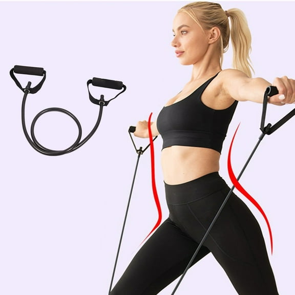 CxhicLuv Resistance Fitness Pull Rope Elastic, Durable, Multicolor – Nylon Resistance Band with Non-Slip Handles, Ideal for Arm, Back, Shoulder Training, Suitable for Fitness Enthusiasts, Black