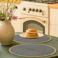 thumbnail image 1 of CxhicLuv Round Linen Placemats Non-Slip for Dining, Decorative Table Mats, Insulating Beige/Gray Mats for Christmas, Perfect for Holiday Dinner & Special Occasion Table Settings, 1 of 6