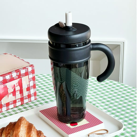 CxhicLuv Scald Proof Water Cup with Straw, Leak-Proof Plastic Cup for Sports & Outdoor, Large Capacity Drinking Cup for Office & Travel, Portable Water Cup with Built-In Straw for Daily Hydration