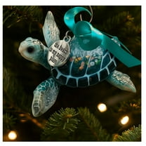 CxhicLuv Sea Turtle Acrylic Ornament, Beach-Themed Hanging Decoration with Ribbon, Engraved "Beach to My Happy Place", Coastal Christmas Decorations, Unique Beach Lover Gift for Holidays