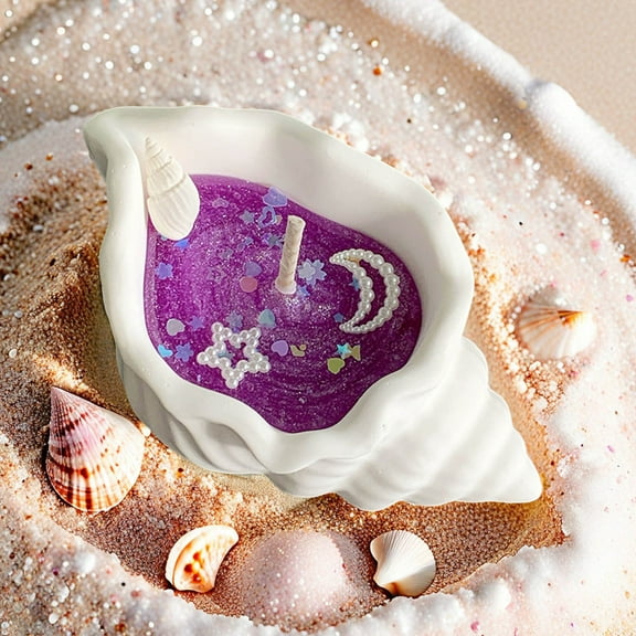 CxhicLuv Seashell Aromatherapy Candle, European Wax Candle with Sea Star & Shell Design, Relaxing Jasmine Oolong Scent, Elegant Holiday Gift for Living Room & Bathroom, Best Christmas Gifts for Men