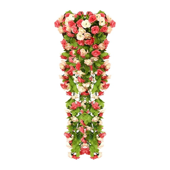 CxhicLuv Simulated Rose Rattan Bouquet, Artificial Flower Wall Hanging, All-Season Outdoor Decor, Spring & Christmas, Ideal for Gardeners, 33.5x9.8 inches