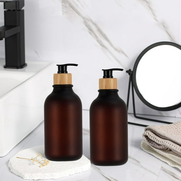 CxhicLuv Soap Dispenser Set, 1-Pack Bathroom Hand Soap Dispenser with Pump, Refillable Liquid Soap Dispenser for Kitchen and Bathroom, Stylish Coffee Design, Rust-Proof, Easy to Use