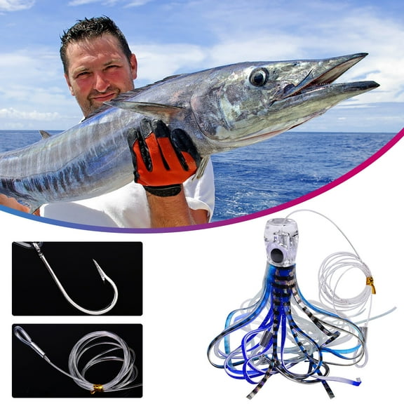 CxhicLuv Soft Plastic Squid Fishing Lures, Acrylic Resin Imitation Bait for Sea & Boat Fishing, Durable Trolling & Artificial Fishing Bait for Saltwater & Freshwater Anglers