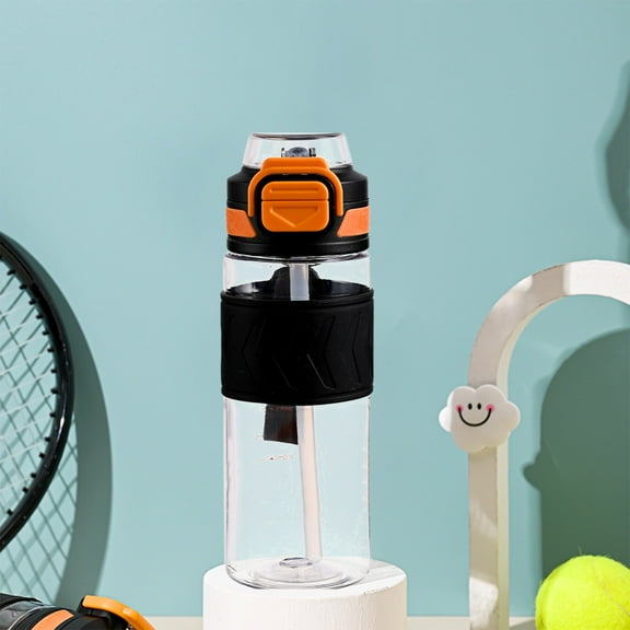 CxhicLuv Sports Water Cup 600ml, Large Capacity Double Drinking Bottle with Straw and Direct Drink Options, Leak Proof Portable Drawstring Hydration Bottle for Fitness, Gym, Running and Daily Use