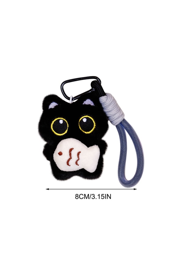 Squeaking Big-Eyed Toy Keychain, Soft Velour Hanging Ornament with Floppy Ears, Cute Embroidered Smiles for Bags, Keys, and Gifts, Adorable Keychain Companions