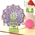 thumbnail image 1 of CxhicLuv Stereoscopic Ferris Wheel Greeting Card, Art Toy, With Envelope, Ideal for Birthdays, Anniversaries, Writes Wishes, Suitable for Gift Givers, Purple, 1 of 7