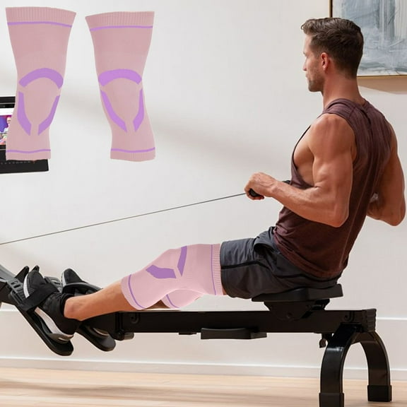 CxhicLuv Thin Knee Pads 10.8×6.9 Inch Polyester, High-Elastic – Compression Patella Support, Ideal for Running, Cycling, Fitness, Perfect for Athletes, Pink