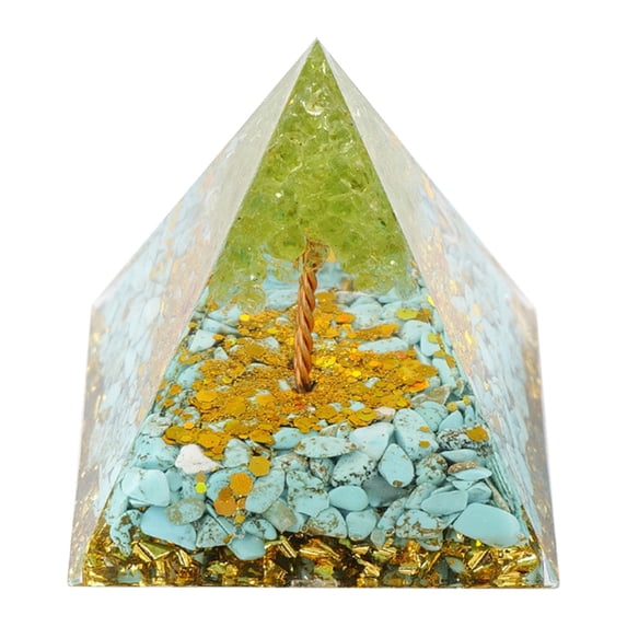 CxhicLuv Three-Dimensional Crystal Energy Tower, Natural Stone Pyramids with Vibrant Multicolor Design, Decorative Crystal Figurines for Christmas & Home Decor, Wellness and Prosperity Gift