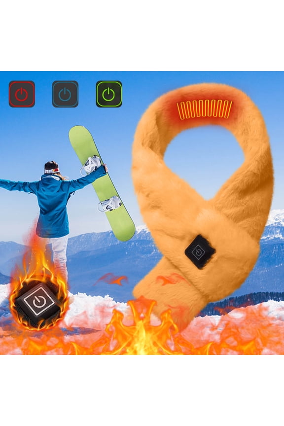USB Heating Scarf for Winter, Electric Neck Warmer with 3-Mode Temperature Control, Soft Mink Fleece, Fast 3-Second Heating, Portable Rechargeable Heated Scarf for Outdoor, Travel, Skiing