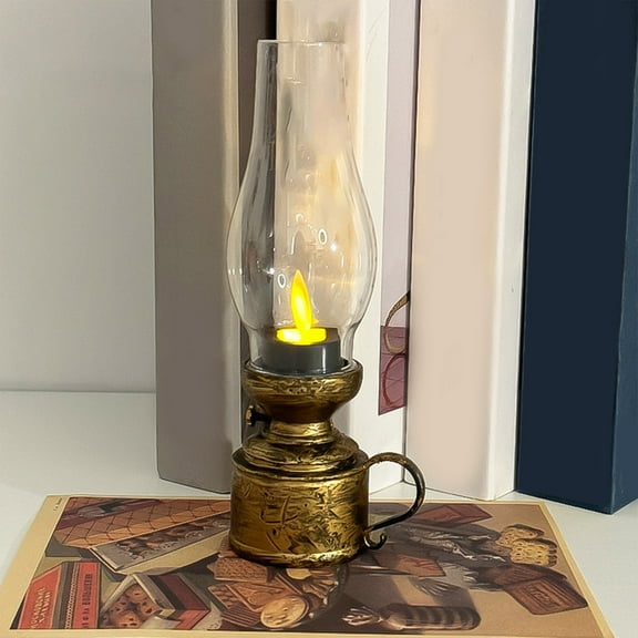 CxhicLuv Vintage LED Kerosene Lamp, Electronic Candle Night Light, Flickering Flame, Retro Horse Light Decoration, Battery-Powered Lamp for Home, Office & Unique Gift Ideas