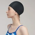 thumbnail image 1 of CxhicLuv Waterproof Swim Cap, 9.4×7.1×0.4 Inch, Elastic, Comfortable, Ear-Protected, Ideal for Swimming Pools, Spas, PU & Non-Tightening, Suitable for Adults, Swimmers, Black, 1 of 6