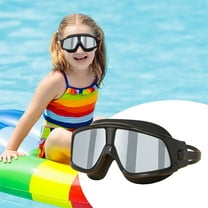 CxhicLuv Wide-View Swim Goggles, 6.3×2.4 Inch, Anti-Fog, Leakproof, UV-Protected, Perfect for Swimming Pools, Open Water, ABS PC & Adjustable Strap, Suitable for Adults, Youth, Black