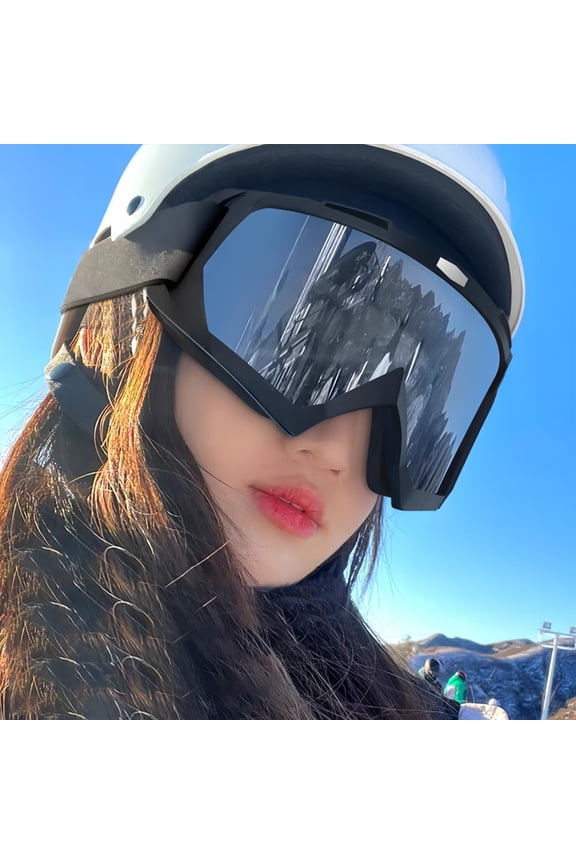 Windproof Ski Goggles 7.1×3.9 Inch, Panoramic Lens, Anti-Fog, Scratch-Proof – Suitable for Skiing, Snowboarding, Adult Sunscreen Glasses for Adult Skiers, Winter Sports Athletes