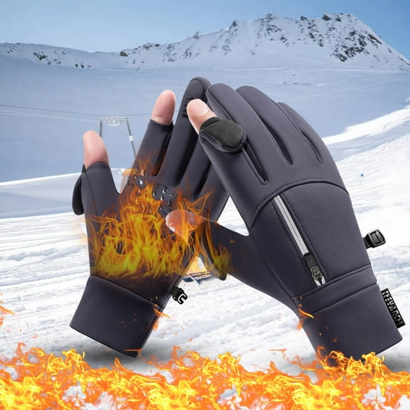 CxhicLuv Winter Warm Gloves, Thermal Insulation, Anti-Slip Design, Windproof Fabric, Outdoor Riding Gloves – Ideal for Skiing, Cycling, Suitable for Cold-Weather Adventurers, Gray