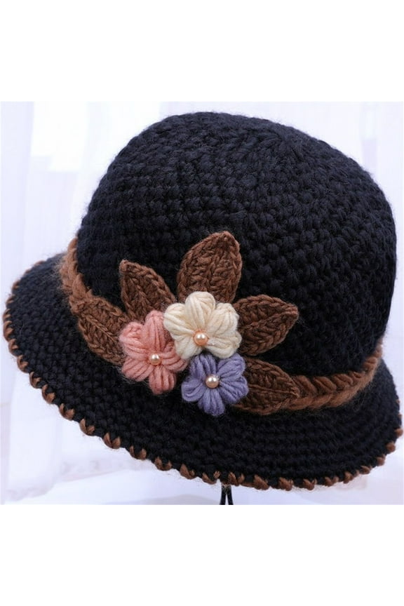 Winter Women's Knitted Wool Hat with Fleece Lining, Soft Crochet Beanie for Ear Protection, Warm Outdoor Travel & Casual Wear, Stretchable One Size Fits Most for Fall & Winter