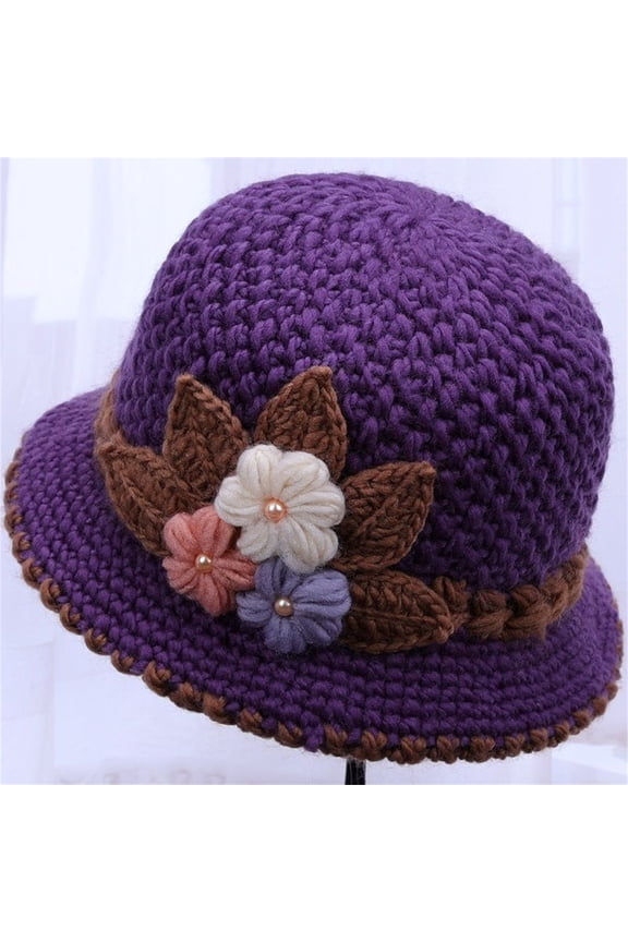 Winter Women's Knitted Wool Hat with Fleece Lining, Soft Crochet Beanie for Ear Protection, Warm Outdoor Travel & Casual Wear, Stretchable One Size Fits Most for Fall & Winter