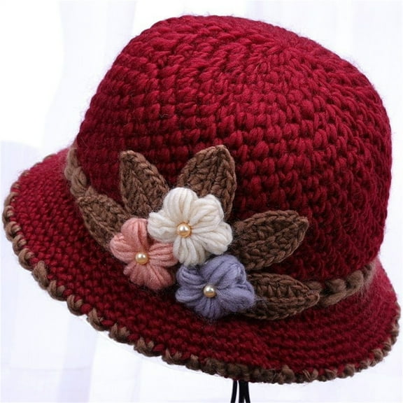 CxhicLuv Winter Women's Knitted Wool Hat with Fleece Lining, Soft Crochet Beanie for Ear Protection, Warm Outdoor Travel & Casual Wear, Stretchable One Size Fits Most for Fall & Winter