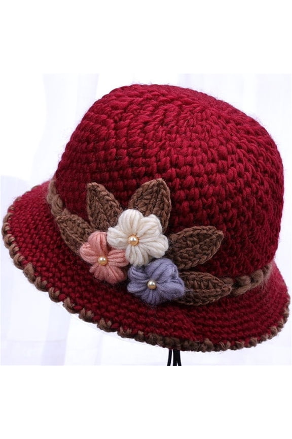 Winter Women's Knitted Wool Hat with Fleece Lining, Soft Crochet Beanie for Ear Protection, Warm Outdoor Travel & Casual Wear, Stretchable One Size Fits Most for Fall & Winter