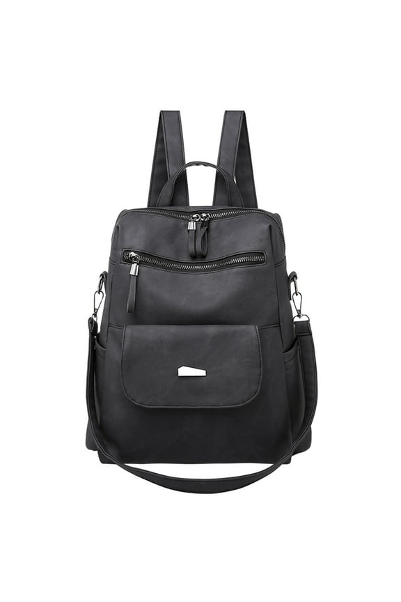 Women Leather Backpack Purse, 11.8×11.4 Inch, Stylish, Anti-theft, Spacious, Ideal for Travel, Daily Use, Convertible & Durable, Fashion Accessory, Suitable for Women, Travelers, Black