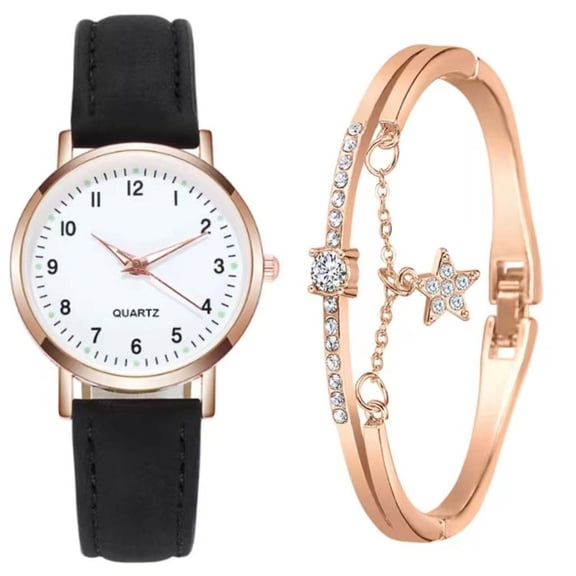 CxhicLuv Women's Classic Quartz Watch with Luminous Dial, Retro Round Design, Frosted Leather Strap Watch for Women, Elegant Gift for Christmas, Christmas Jewelry, Holiday Accessories for Women