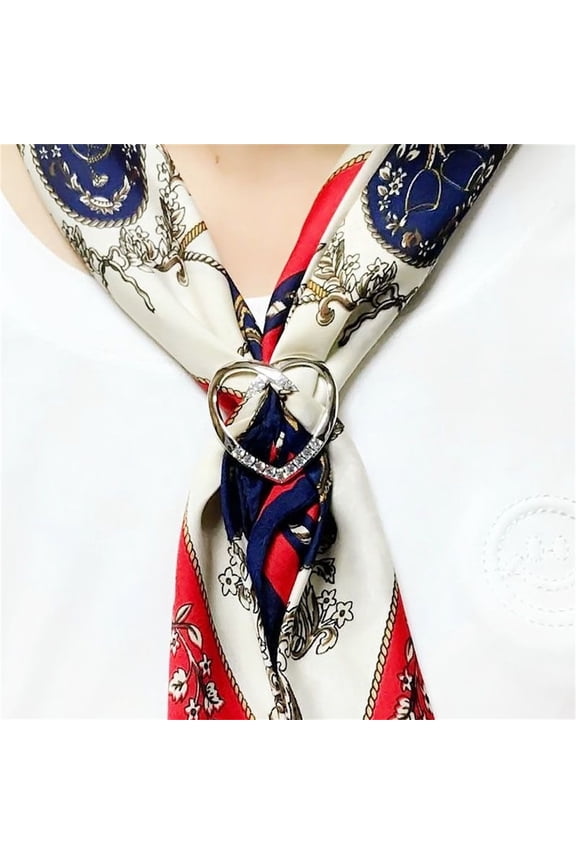 Women's Pearl Floral Scarf Ring, Camellia Design, 1.5×1.5 Inch, Multifunctional for Scarves, Belts, Coats, Fashionable & Exquisite, Gift for Ladies, Silver