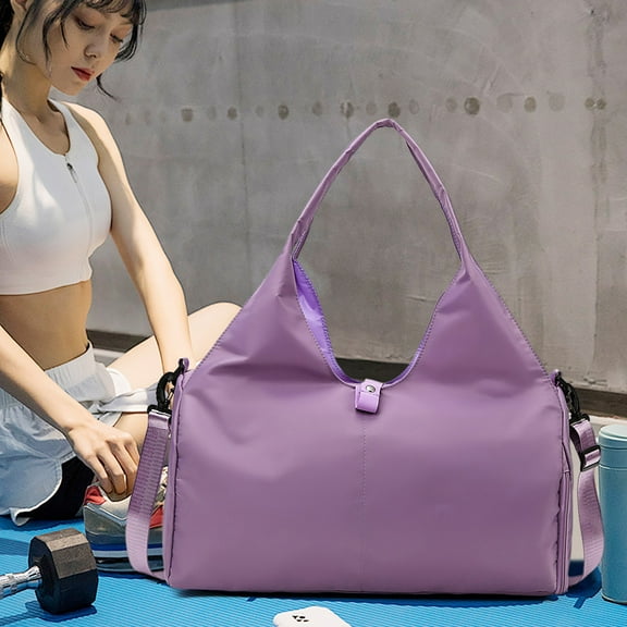 CxhicLuv Women's Yoga Bag Wear-Resistant, Large-Capacity, Portable – Fitness Exercise Tote with Wet-Dry Separation, Ideal for Yoga Classes, Travel, Perfect for Female Yogis, Fitness Lovers, Purple