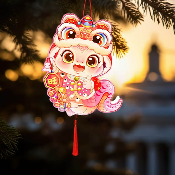 CxhicLuv Year of the Snake Glowing Handheld Lantern, DIY Material Pack for Children & Spring Festival, LED Light-Up Lantern with Tassel & Rope, Craft Decoration for Lunar New Year Festivities