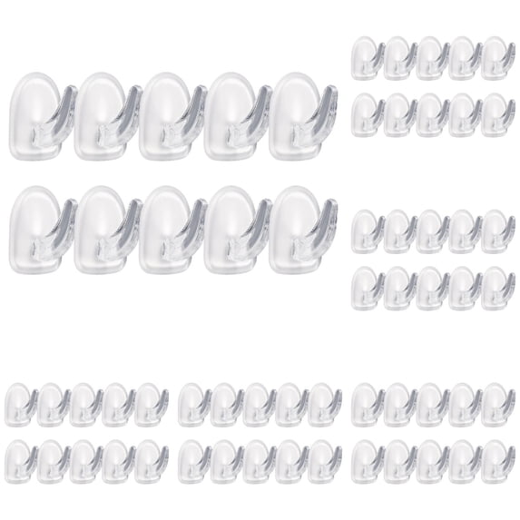 Cxui 50Pcs Adhesive Hooks for Hanging, Small Sticky Wall Hooks with Non Marking Sticker for Home Kitchen Bathroom Bedroom Office, 1X1In (White4)