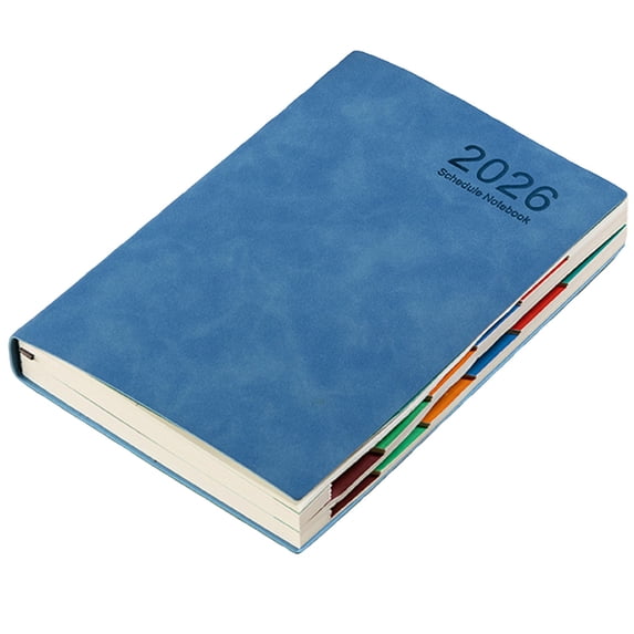 Cxui Blue Weekly Planner 2026 with Leather Cover, Calendar Journal with Monthly and Weekly Views, Habit Counter for Work School, 1Pcs