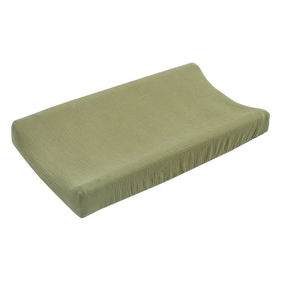 Cxui Changing Pad Cover, Soft Muslin Cotton Breathable Cover for Dresser Table, Elastic Straps Secure Fit, Machine Washable (Green, 1Pcs)