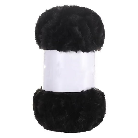 Cxui Chunky Faux Fur Yarn for Crochet, Skeins Eyelash Yarn Imitation Wool, Super Soft and Fluffy, Perfect for Diy Knitting Projects, Making Scarves, Hats, Blankets, 1 Piece of Yarn Black