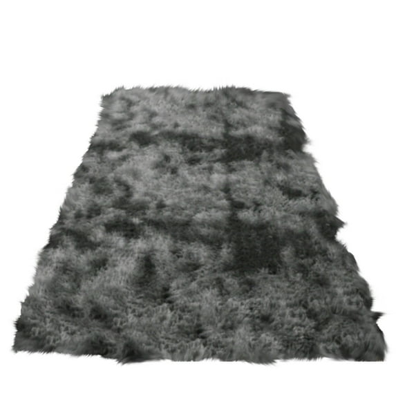 Cxui Fluffy Area Rugs for Bedroom, Non-Slip Washable Soft Shag Carpet, Plush High Pile Throw Rug for Living Room, Dorm, Aesthetic Decor Black