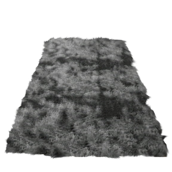 Cxui Fluffy Area Rugs for Bedroom, Non-Slip Washable Soft Shag Carpet, Plush High Pile Throw Rug for Living Room, Dorm, Aesthetic Decor Black