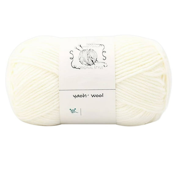 Cxui Hand Woven Cotton Yarn, Soft Crochet Yarn for Knitting, Diy Sweater Scarf Cushion Making, Beginner Friendly, Natural Fiber Milky White